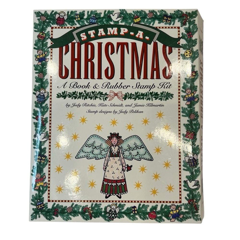 Christmas Rubber Stamp and Book Holiday Craft Kit-21 Stamps New Holiday Kid Gift